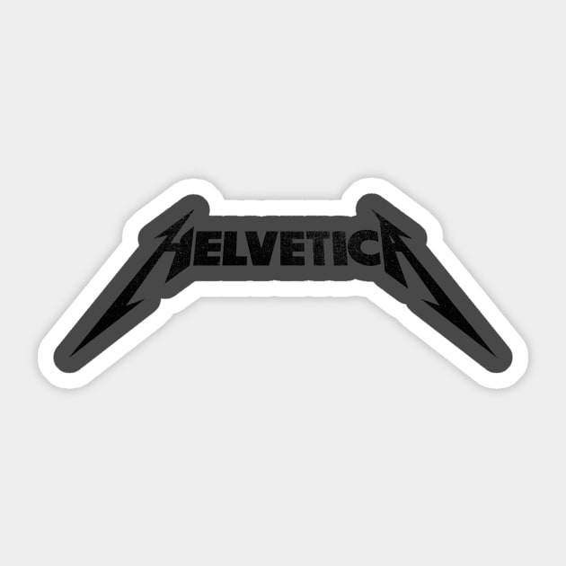 Helvetica ROCKS | Black Sticker by RetroLogosDesigns